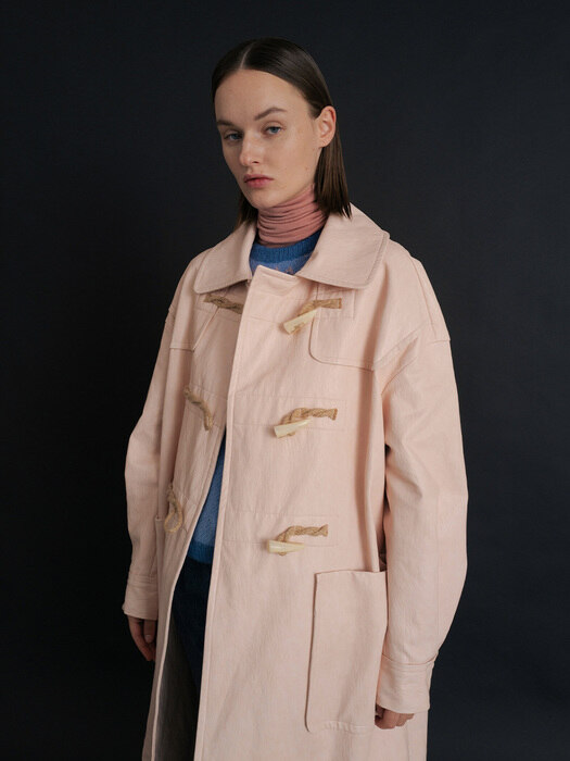 Lave De Duffel coat - Pale Pink Leather