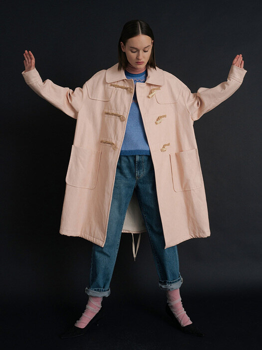 Lave De Duffel coat - Pale Pink Leather