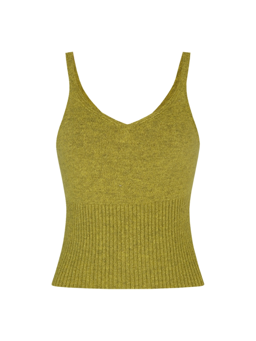 SLEEVELESS KNIT TOP_LIME OLIVE