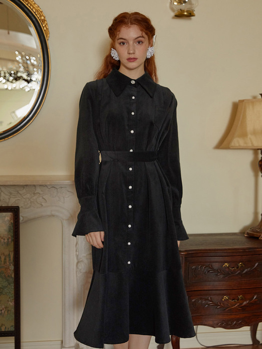 BLACK CORDUROY DRESS