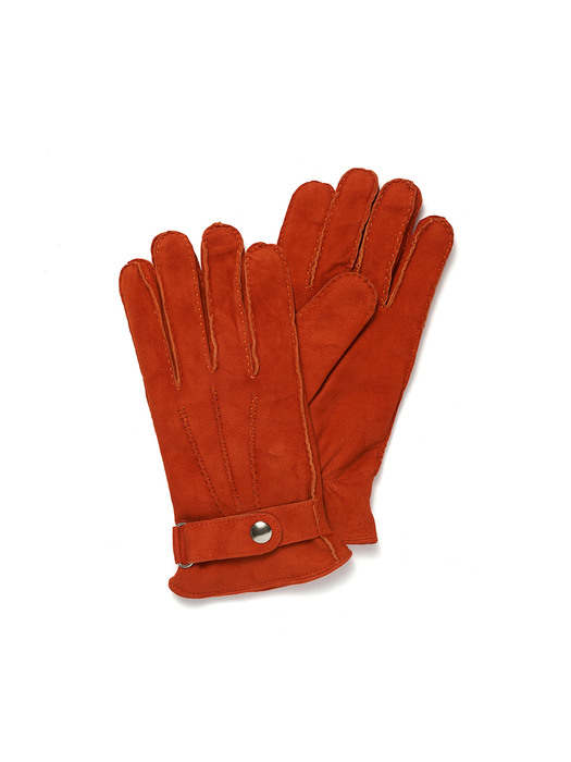 Belt Suede Gloves For Men_Orange