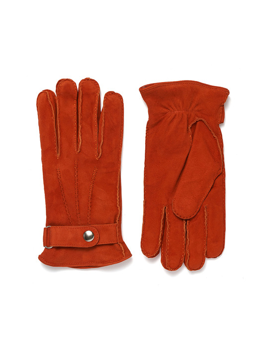 Belt Suede Gloves For Men_Orange