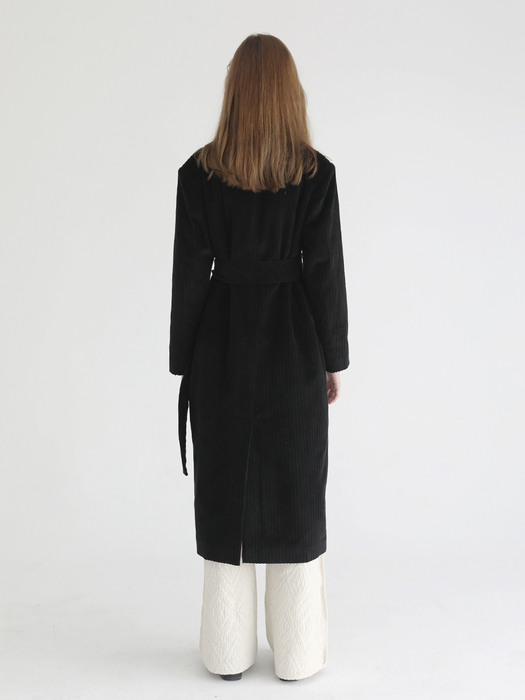 Soft corduroy coat [Black]