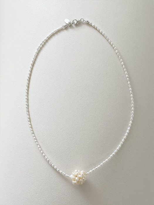 [2 SET] snow white necklace + snow white earring (Silver 925)