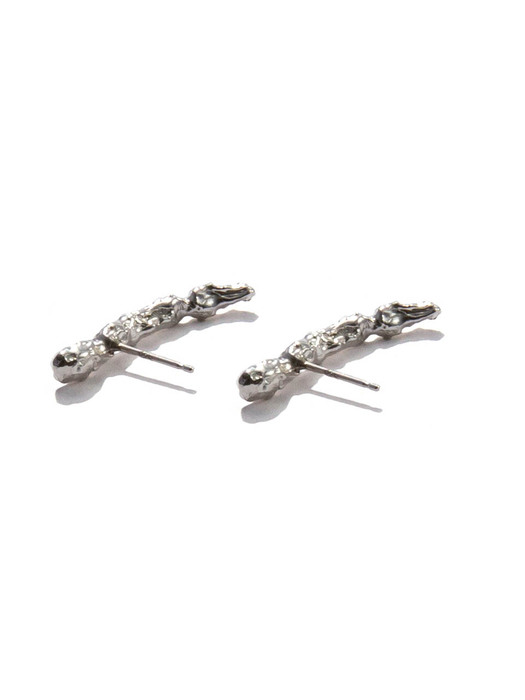 Textured arch earrings Silver