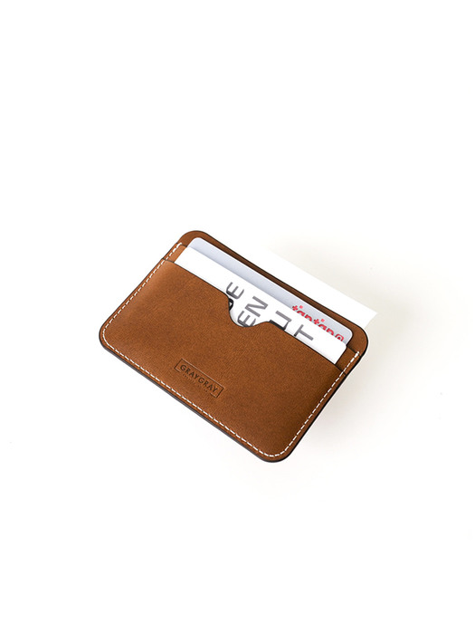 Italian Vegetable Pebble Card Wallet Tan