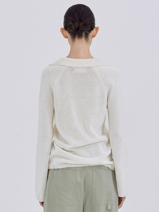 Linen Knit Top_Ivory