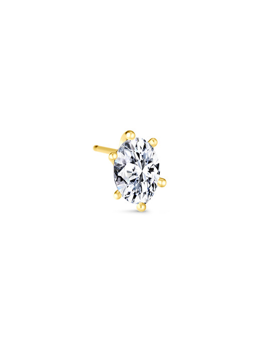 Solitaire oval earring(yellow gold)