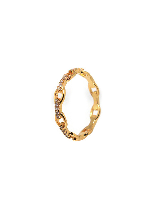 Twinkle Cubic Chain Ring (14k)