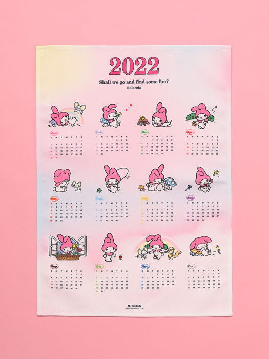 (LV-21708) ROLAROLA X MY MELODY FABRIC CALENDAR MULTI