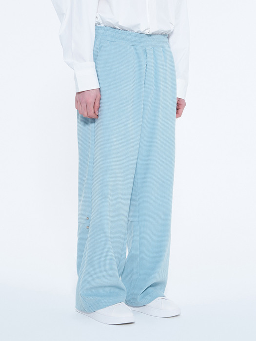 Square Fabric Pants Sky Blue