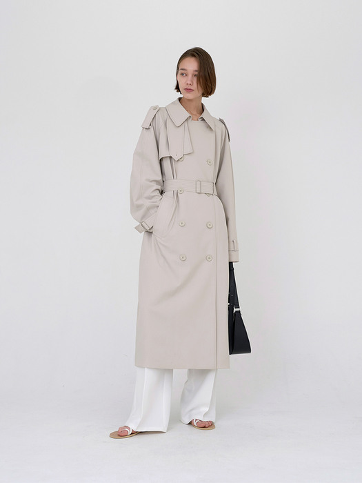 Belted Wrap Trench Coat Beige