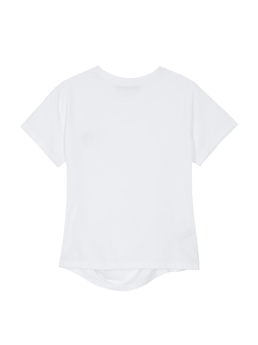 Shirred Logo T-shirt in White VW2ME128-01
