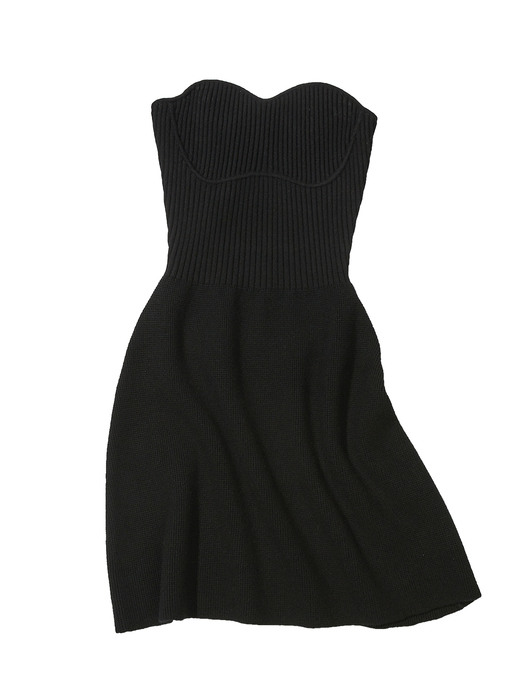 (WOMEN) ANETA BUSTIER COKTAIL KNIT DRESS atb739w(BLACK)