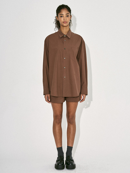 OVERSIZED COLOR SHIRTS IN BROWN