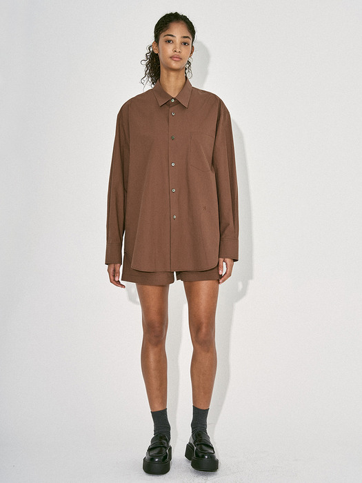 OVERSIZED COLOR SHIRTS IN BROWN
