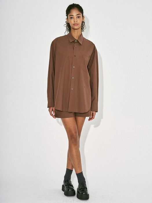 OVERSIZED COLOR SHIRTS IN BROWN