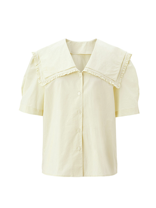 Double frill blouse - Light yellow
