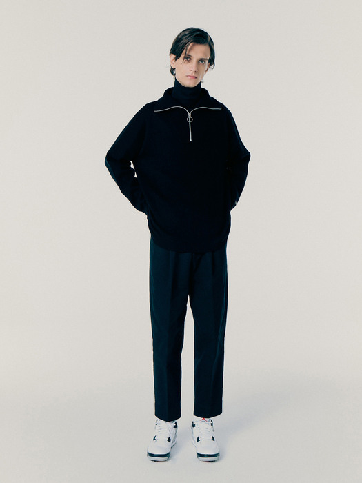 FINE-RIB TURTLENECK T-SHIRT_BLACK