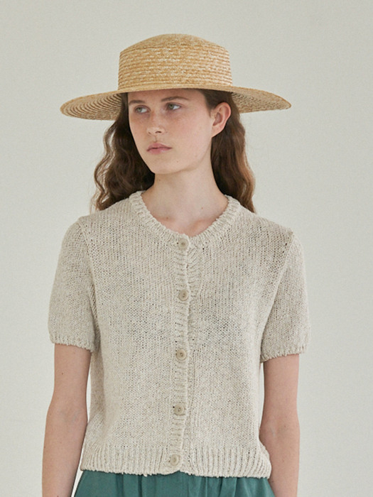 recycled cotton cardigan beige