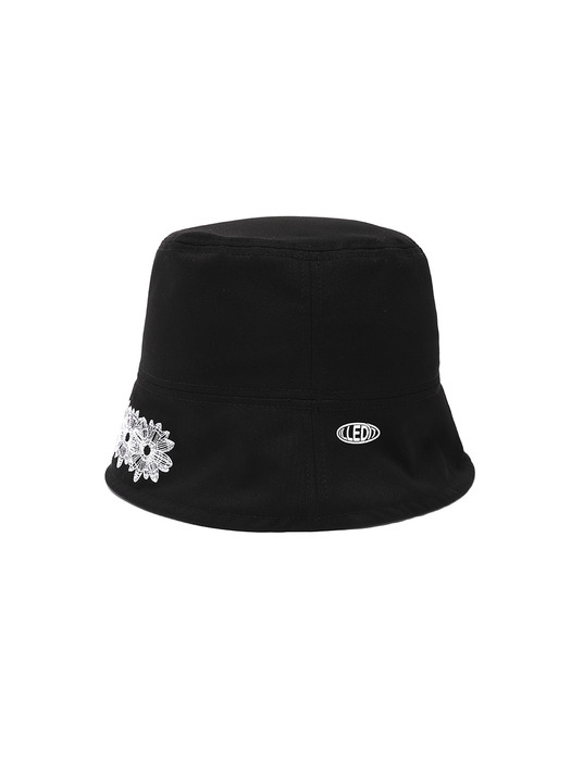 ILLEDIT일레딧]FLOWER ARTWORK BUCKET HAT BLACK