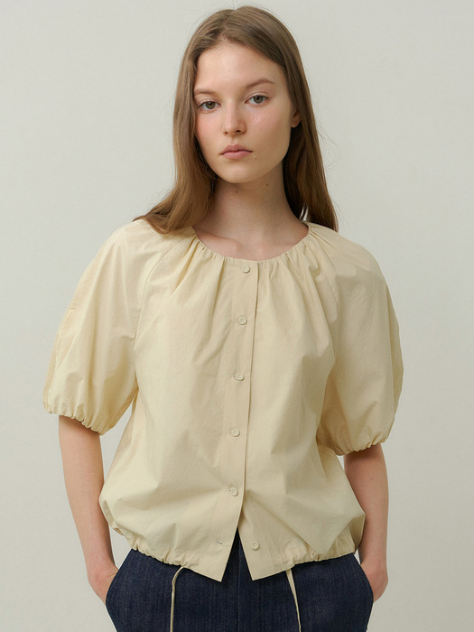 cotton balloon blouse (butter yellow)