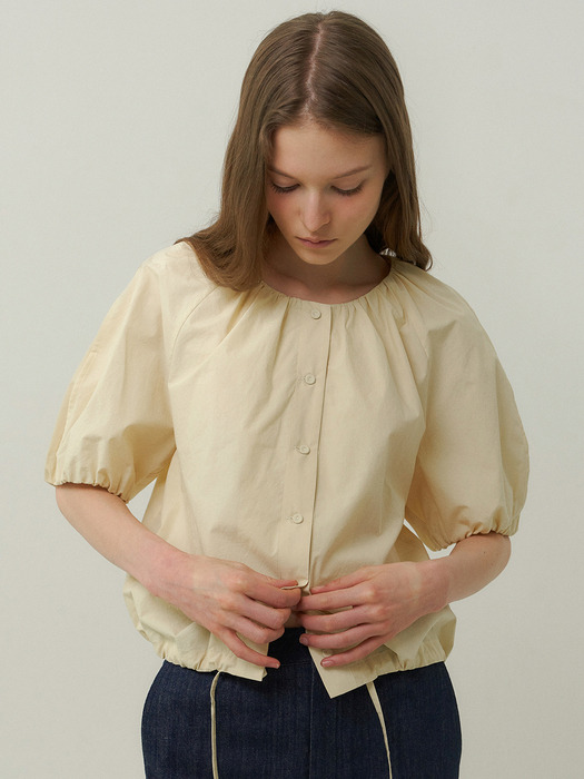 cotton balloon blouse (butter yellow)