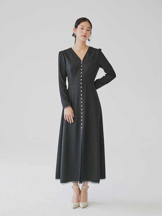 [미전시]CHELSEA V-neck long sleeve maxi dress (3color)