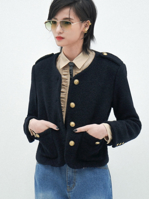 Wool-Blend Boucle Tweed Jacket[Navy(WOMAN)]_UTO-FB17