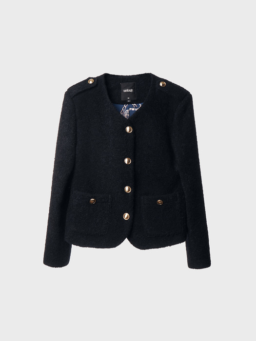 Wool-Blend Boucle Tweed Jacket[Navy(WOMAN)]_UTO-FB17