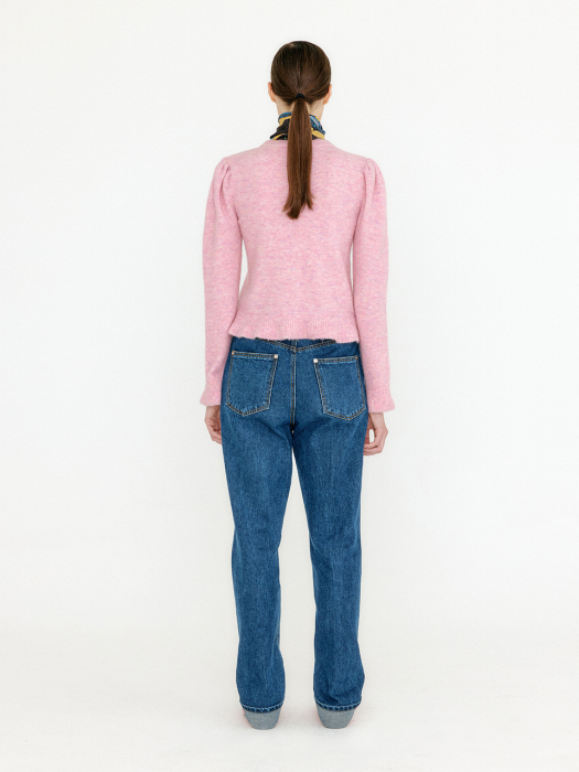 VLARY Flared Hem Knit Pullover - Light Pink