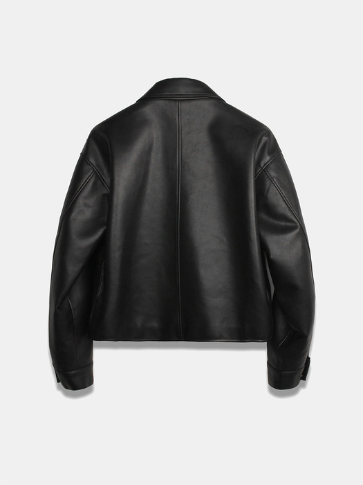 FAUX Leather Crop Single in Black
