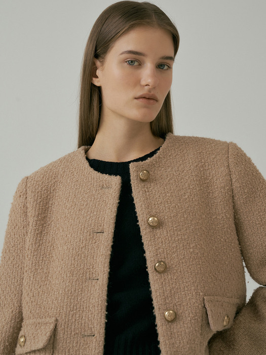 TWEED CROP JACKET (2COLOR)