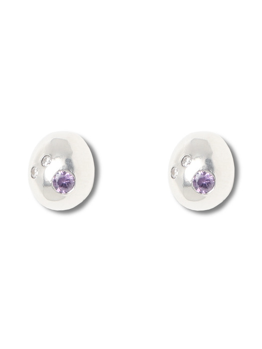 cubic ball earring (purple)