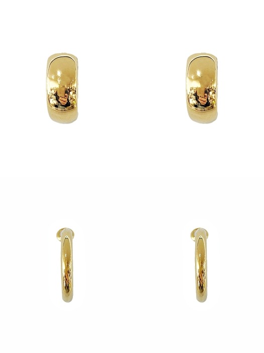 [2 SET] Basic Ring Earrings