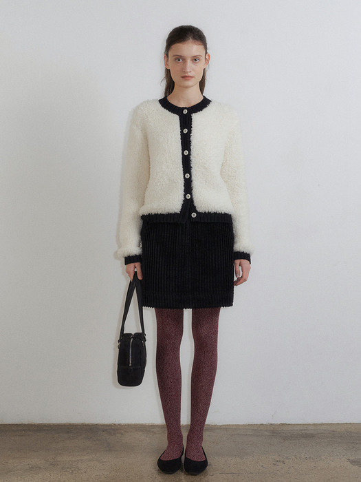 Winter Shearling Cardigan in Ivory