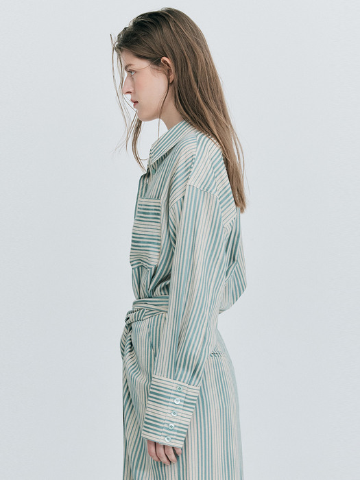 Stripe Over Fit Shirts_Mint