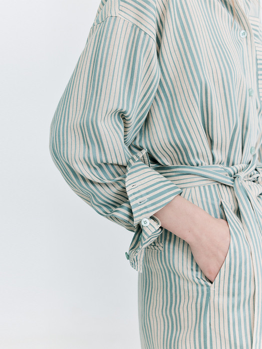 Stripe Over Fit Shirts_Mint