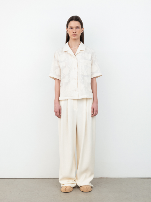 One Tuck Wide Pants_Ivory