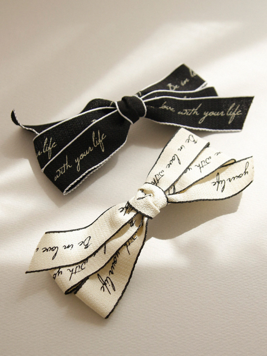 Fabric Lettering Line Ribbon Auto Hair Pin H0976