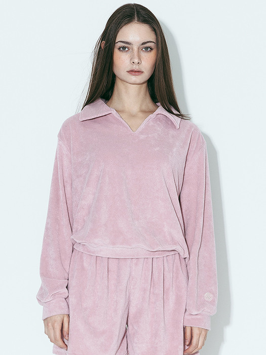 AGP 테리 폴로 셔츠(W) 핑크