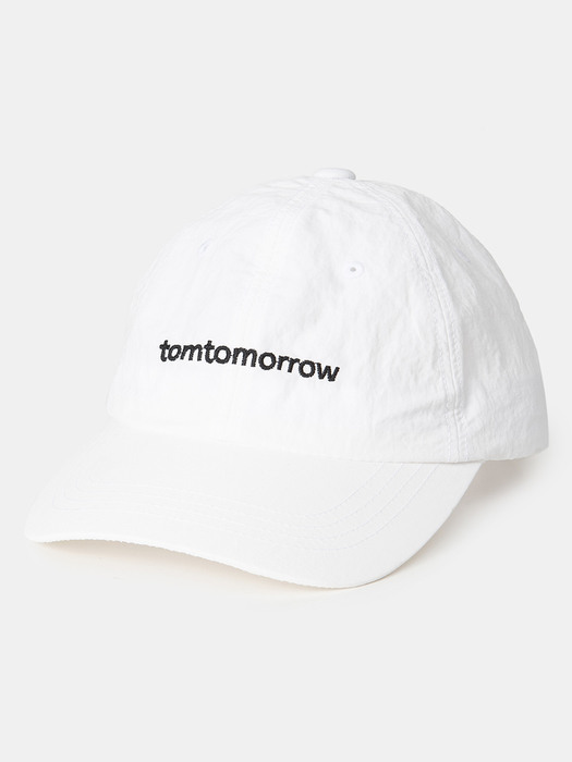 nylon signature logo ball cap [white]