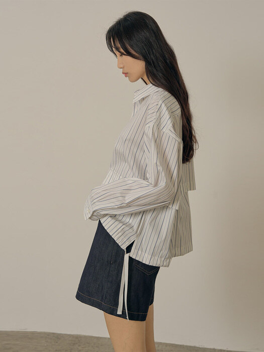Back open cotton shirt_stripe