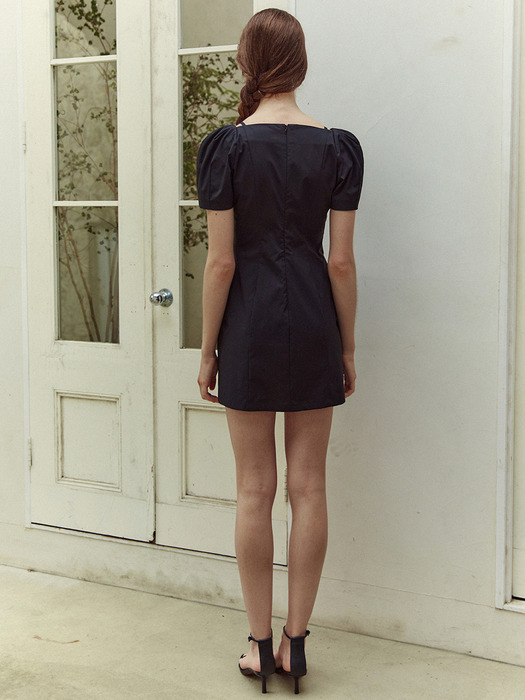 Mini Paper Strap Dress_Black