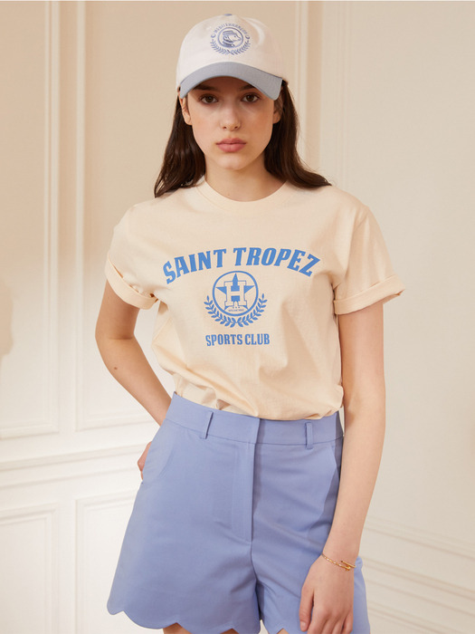 IVORY-BLUE ROUND T-SHIRT