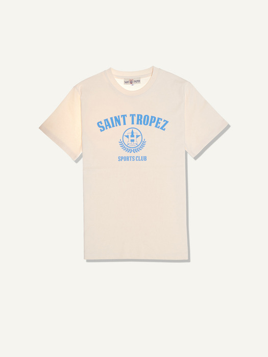 IVORY-BLUE ROUND T-SHIRT