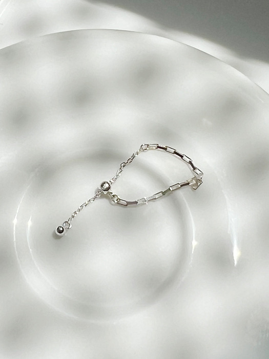silver 925 rectangle chain ring