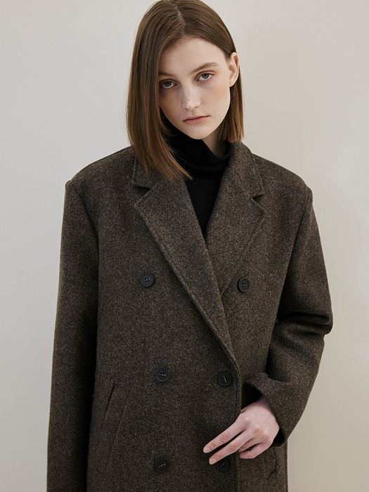 Wool Maxi Coat [Brown]