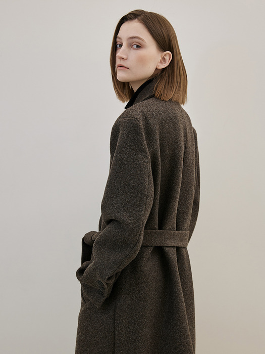 Wool Maxi Coat [Brown]