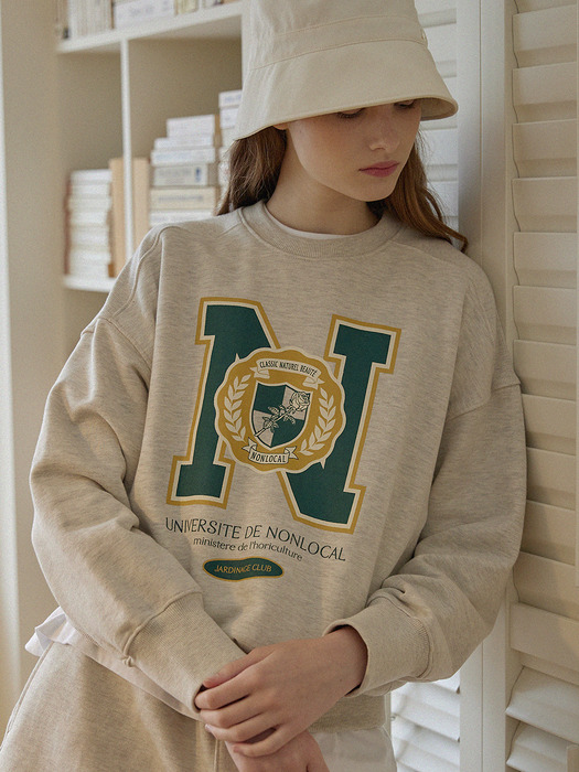 N Logo Sweatshirt - Oatmeal